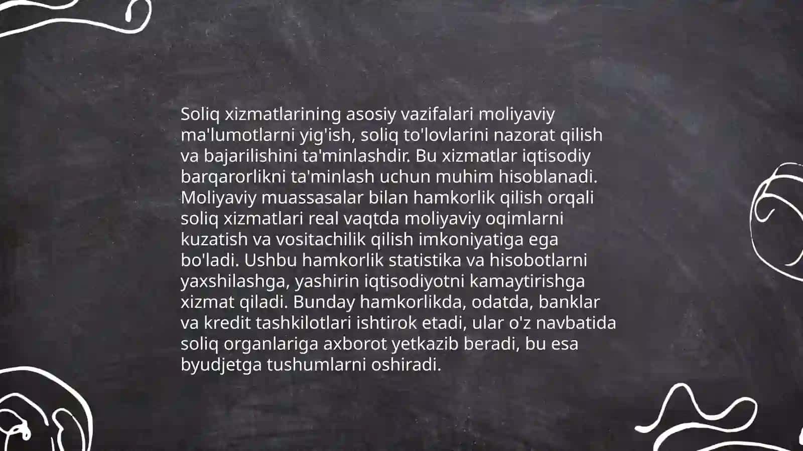Soliq xizmat organlarini moliya muassasalari bilan oʻzaro munosabatlari 3