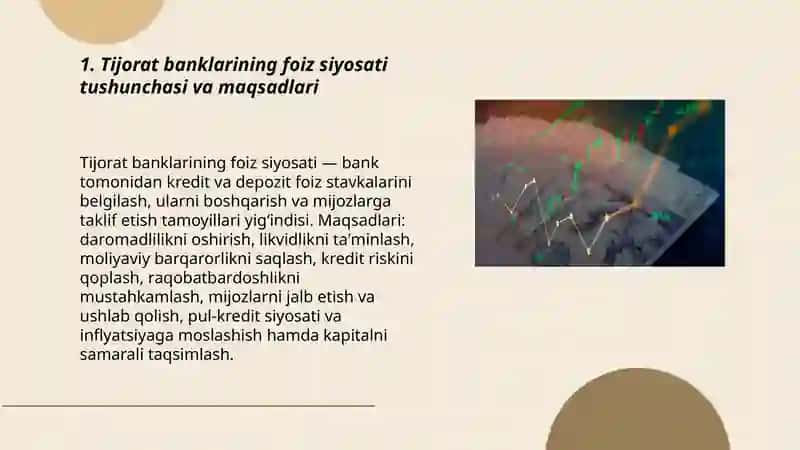 Tijorat banklari foiz siyosati haqida umumiy tushuncha 3