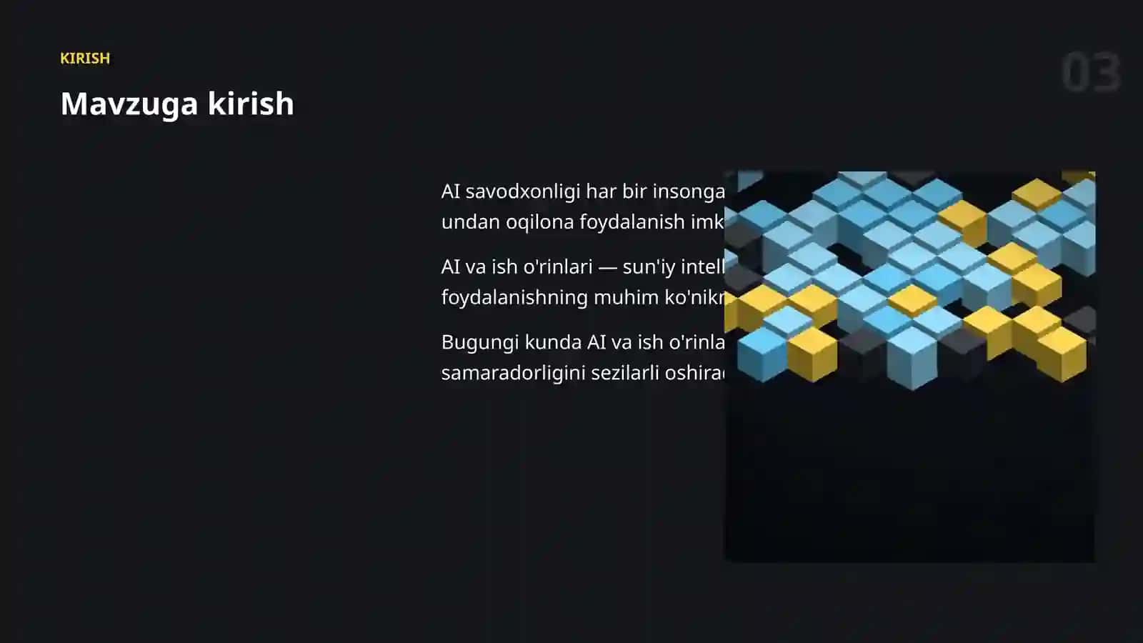AI SAVODXONLIGI 3