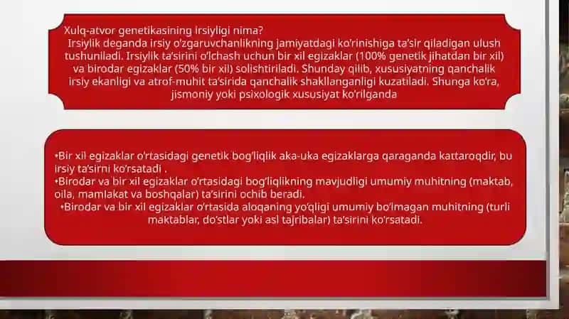 Shaxs taraqqiyotidagi ijtimoiy va genotip omillar 3