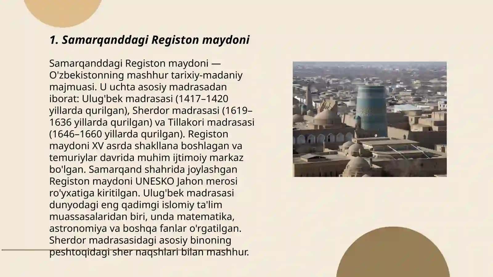 Samarqanddagi Registon maydoni 3