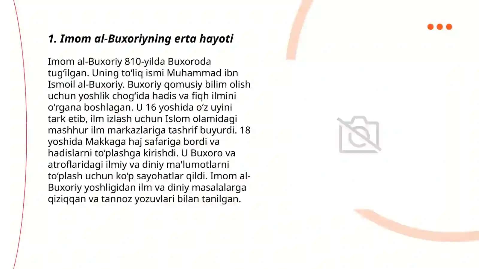Imom al Buxoriy hayoti va islomga qo'shgan hissasi 3