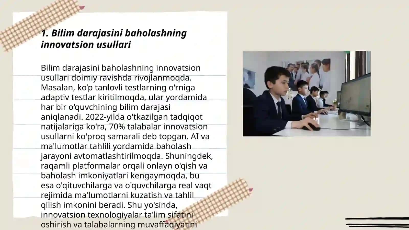 Bilim darajasini baholashning innovatsion usullari 3