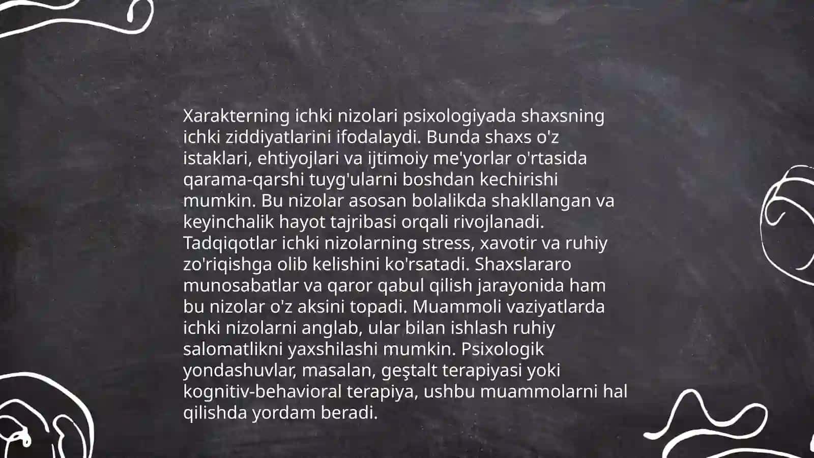 Xarakterning ichki nizolari 3