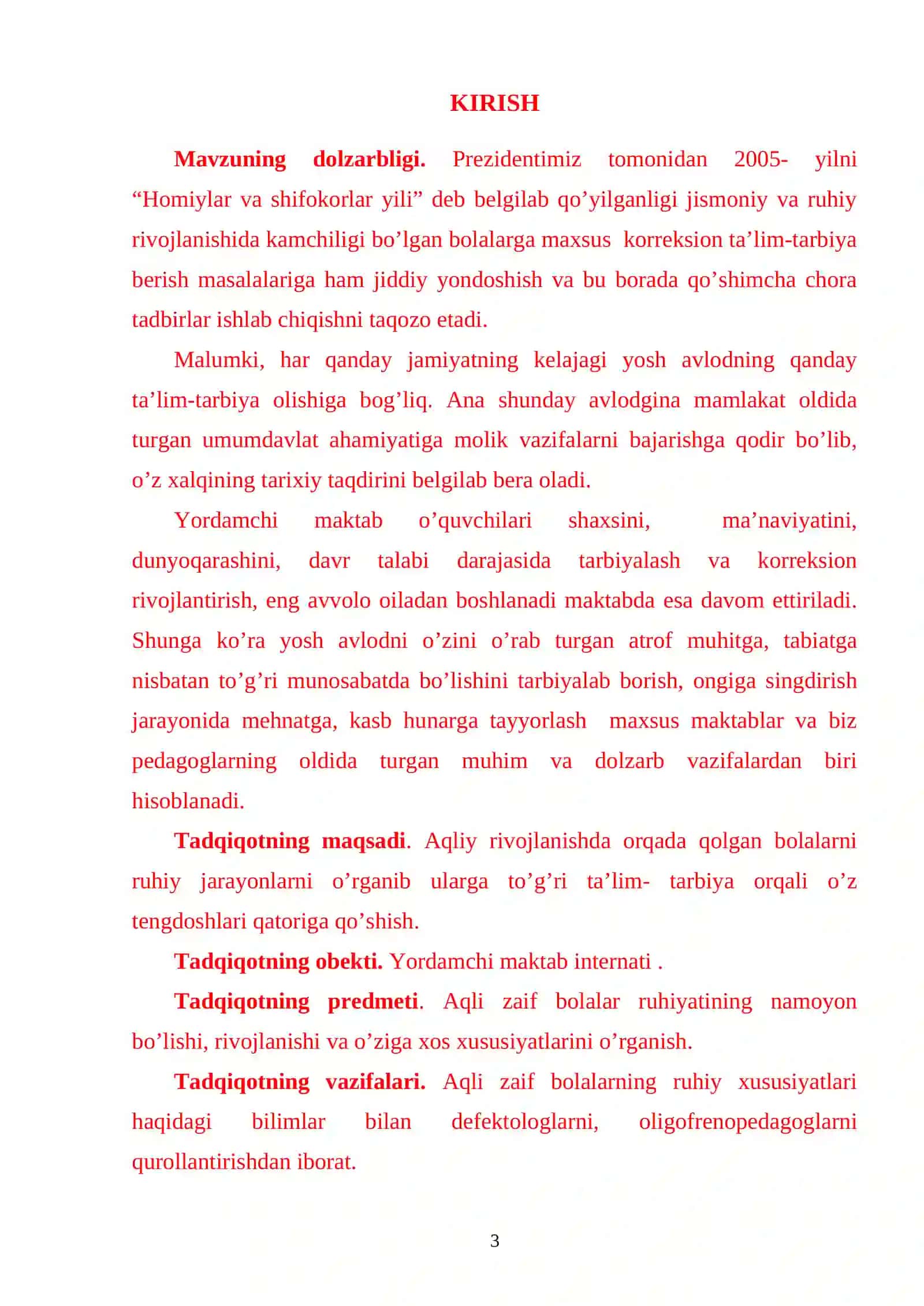 Aqli zaif bolalarda ruhiy rivojlanish jarayoni buzilishlarining sabablari 3
