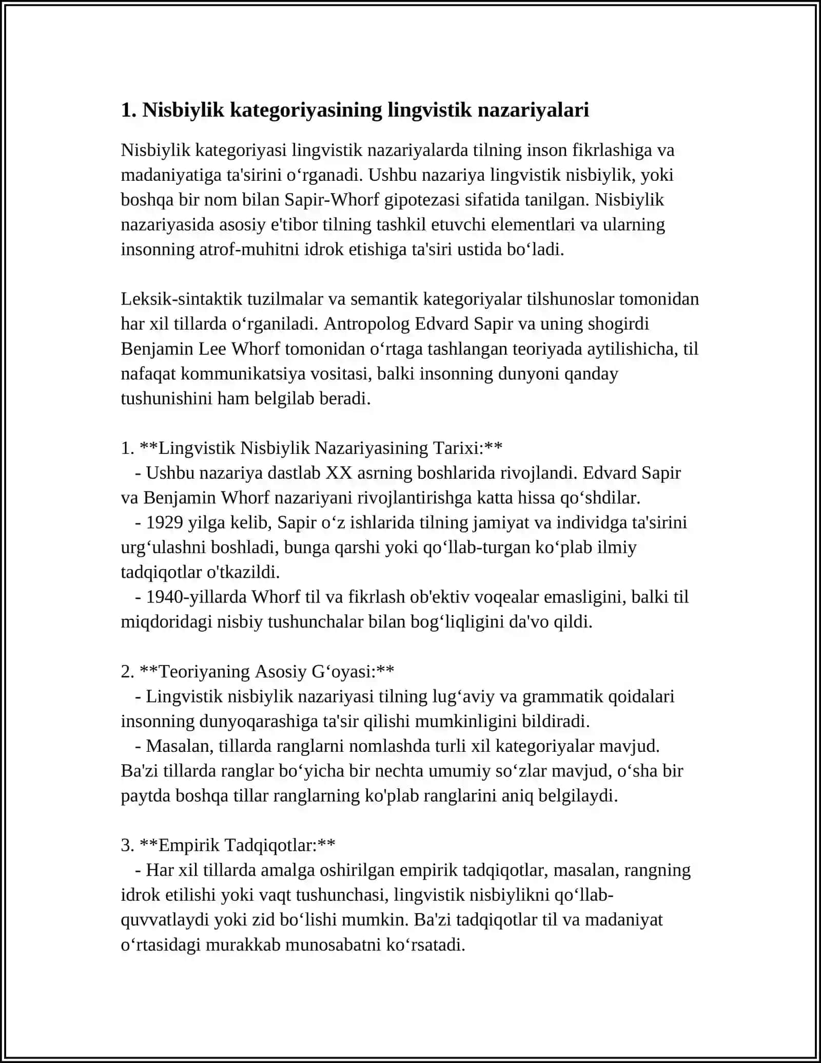 O'ZBEK TILSHUNOSLIGIDA NISBAT KATEGORIYASINING O'RGANILISHI 3