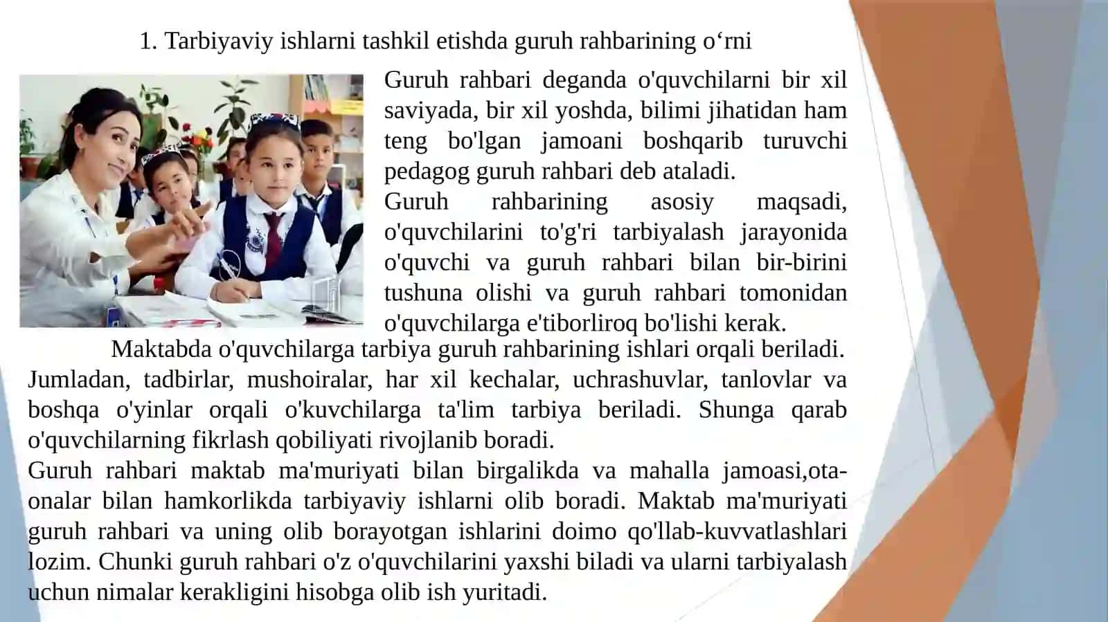 Guruh rahbarining ota-onalar bilan olib boradigan ish shakllari 3