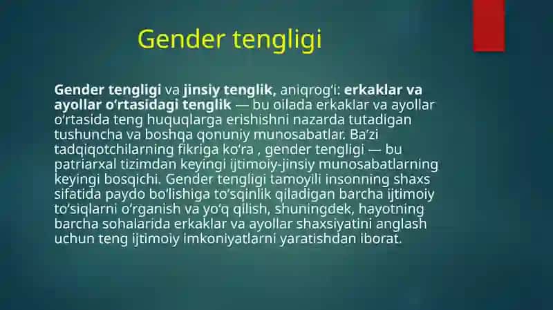 Ayollar huquqlari va Gender tengligi 3