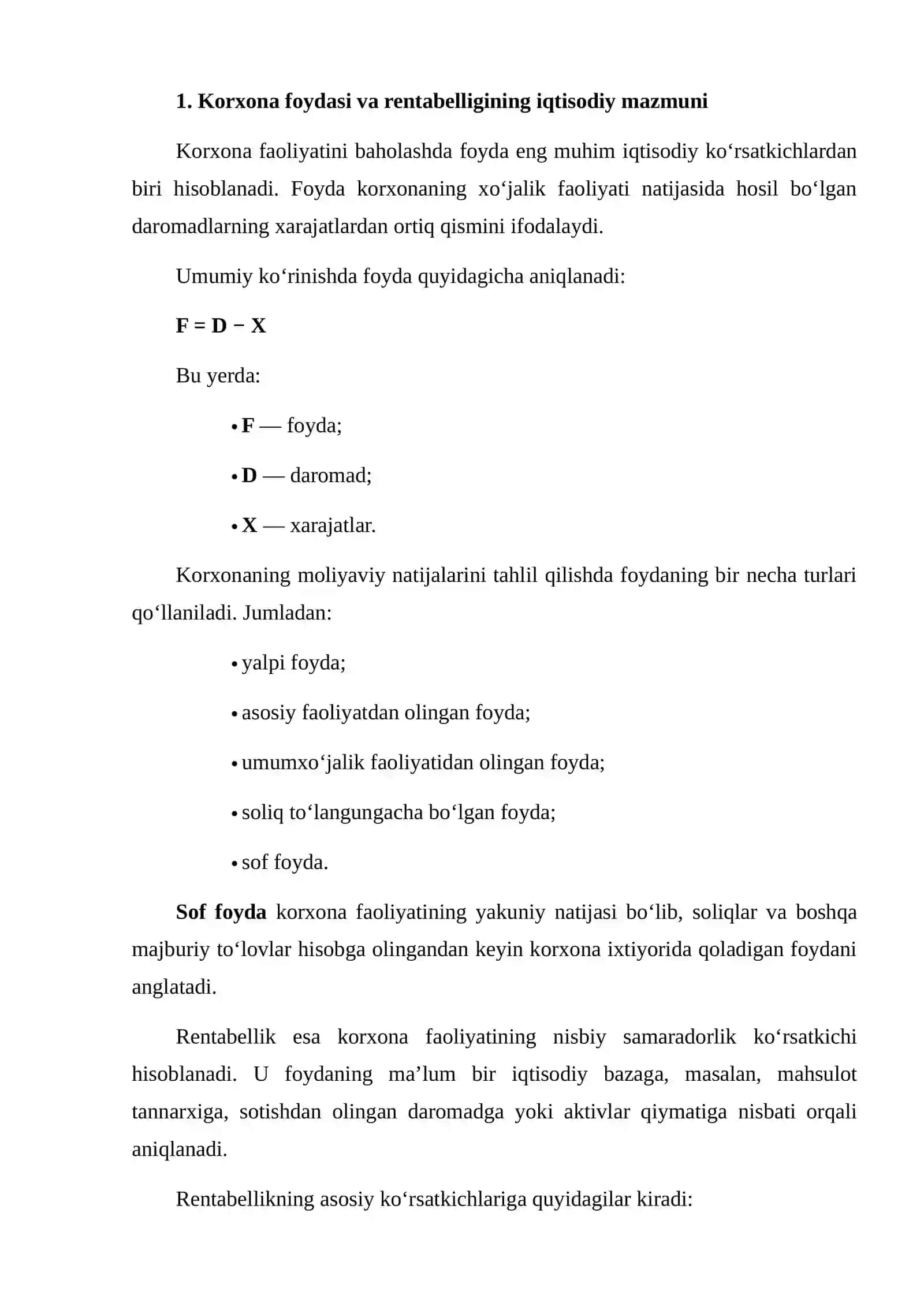 Korxonaning Foydasi va Rentabelligini Statistik Tahlil Qilish 3