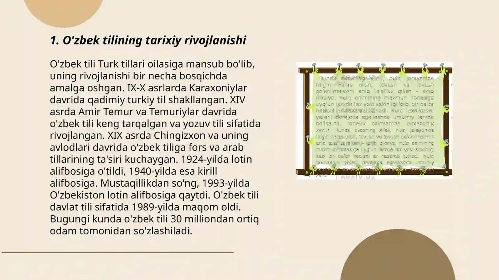 O'zbek tilining tarixiy rivojlanishi 3