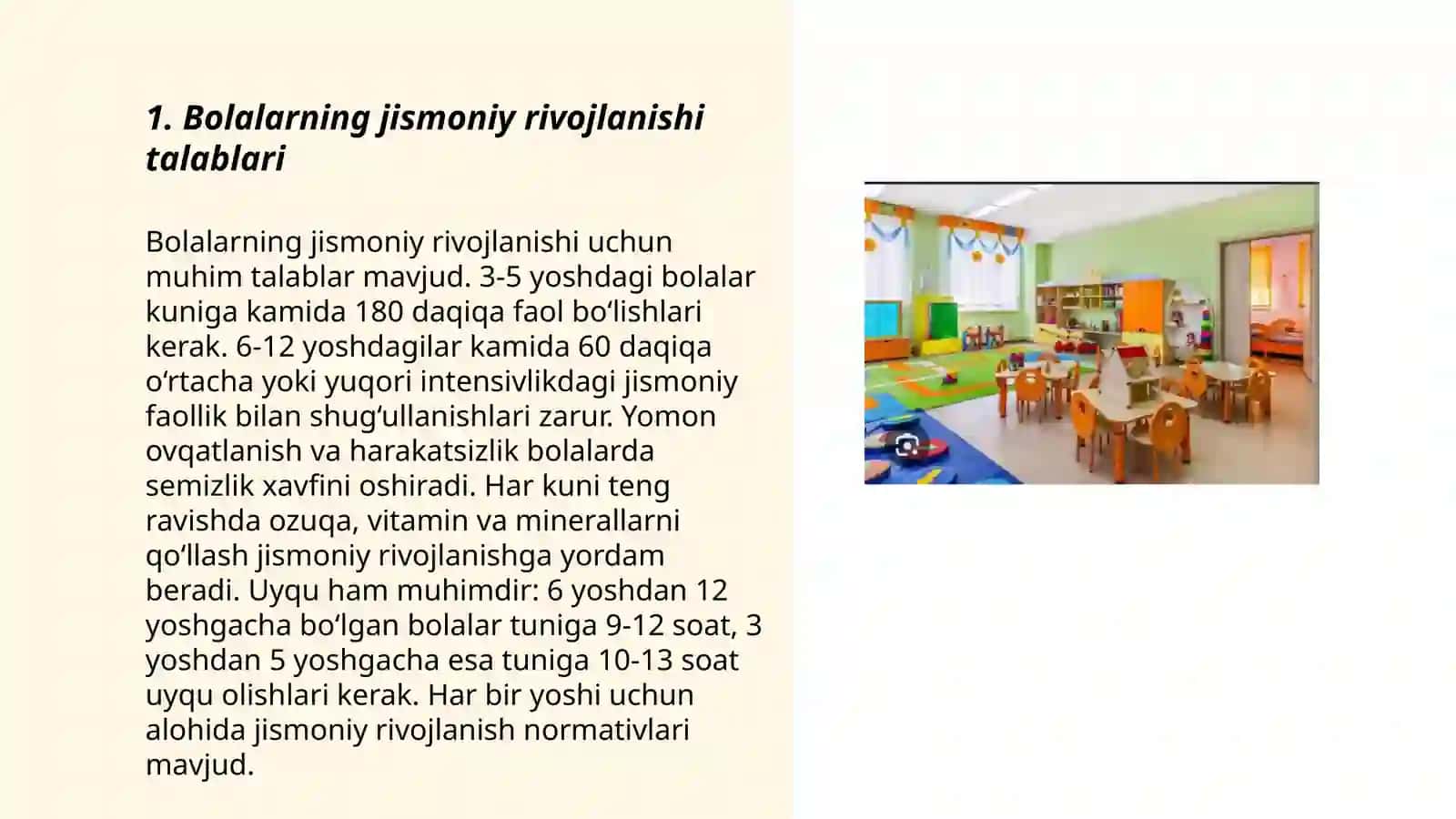 Oʻzbekiston Respublikasining ilk va maktabgacha yoshdagi bolalar rivojlanishiga qoʻyiladigan davlat talablari 3