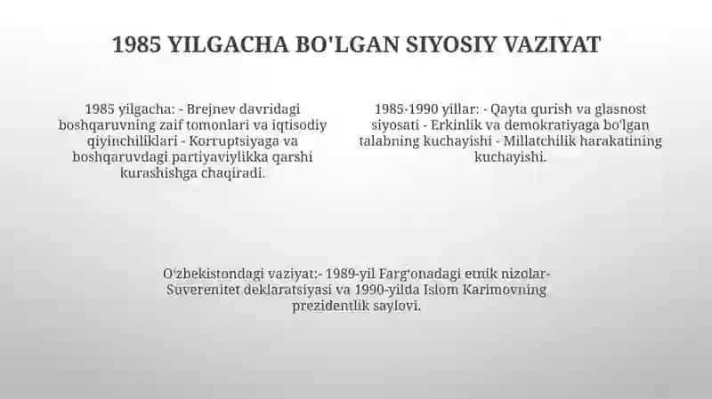 1985-1990-Yillarda OʻZbekistondagi Ijtimoiy -SiyosiyVaziyat 3