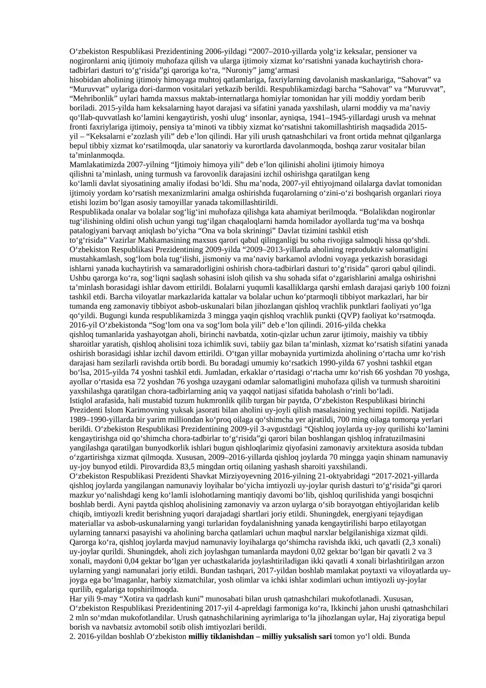 O‘zbekiston Respublikasida ijtimoiy sohadagi islohotlar 3