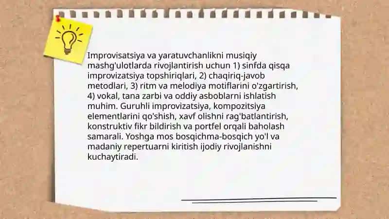Musiqa faoliyatlarini olib borishda kreativ yondashuv 3