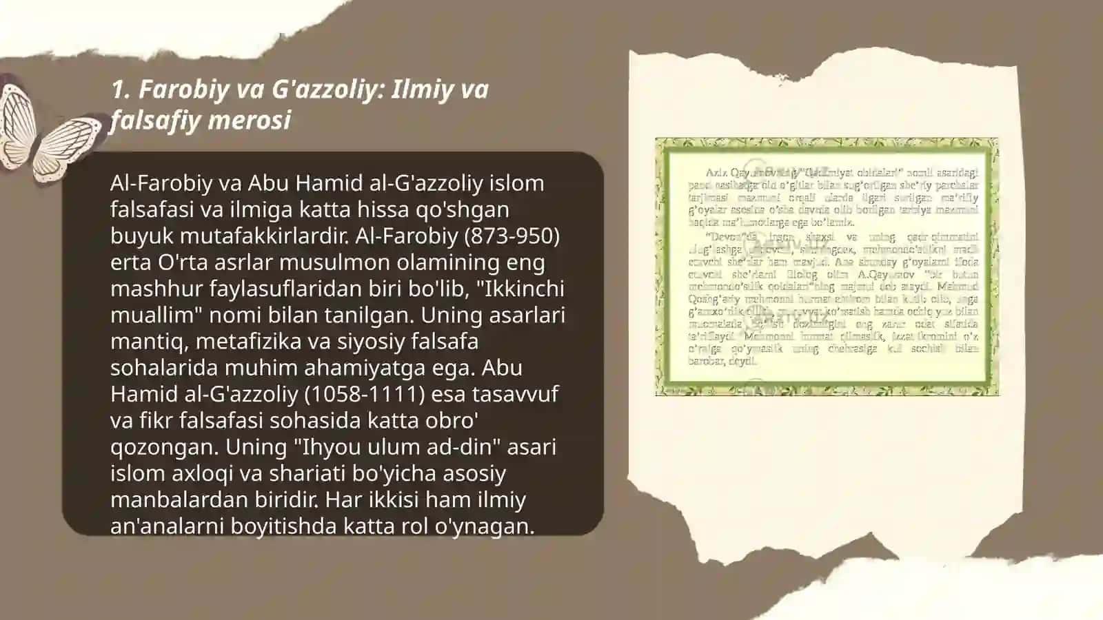 Abu Nasr Farobiy va G'azzoliyning falsafa ilmiga oid qarashlarini qiyosiy tahlil etish 3