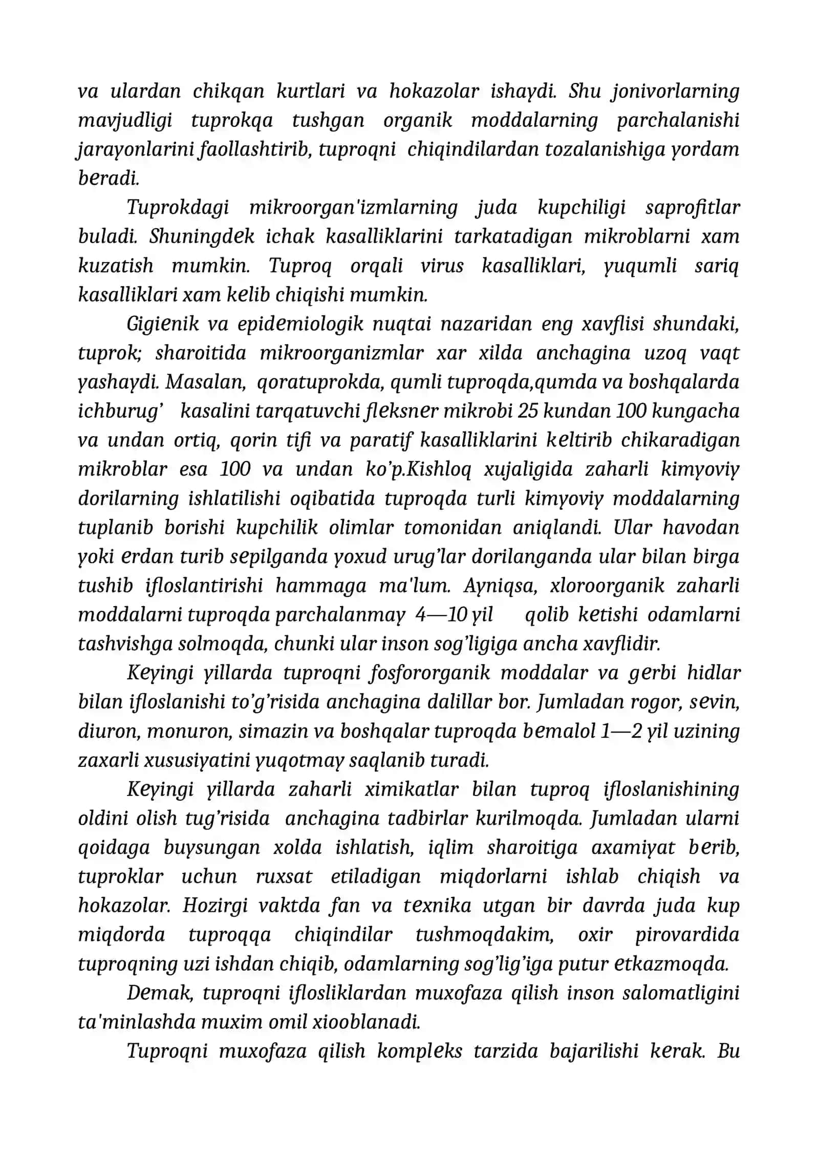 Tuproq ekologiyasi va ushbu muhitni himoya qilish 3