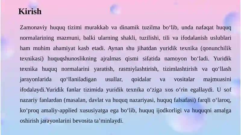 Yuridiktexnika yangi huquq tizimi dagi o'rni 3