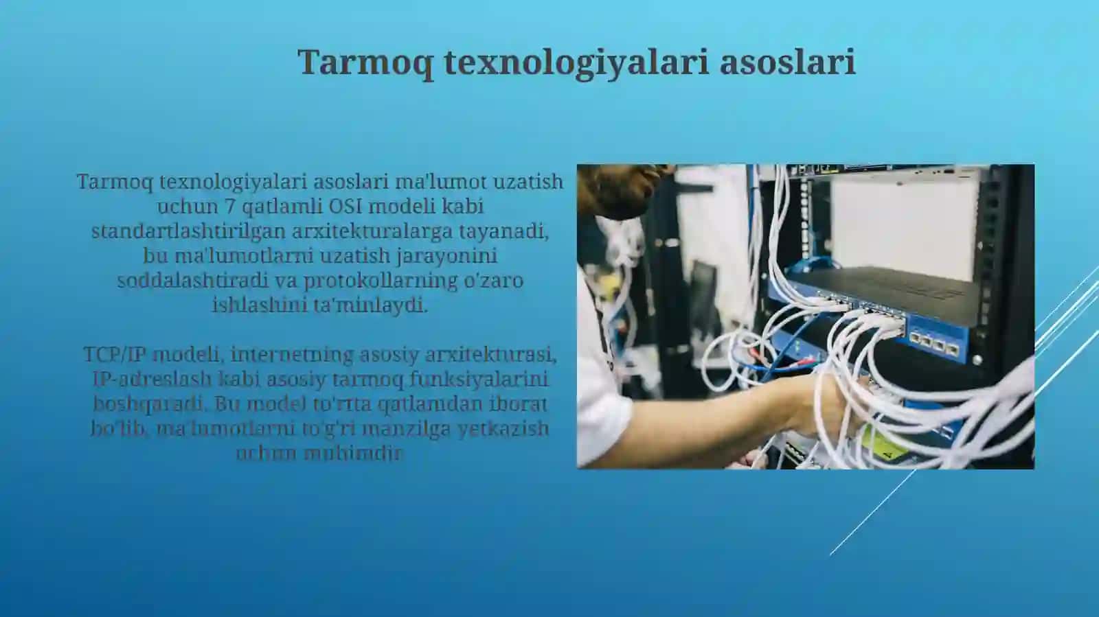 Tarmoqli texnologiyalar va  internet  xizmatlari 3