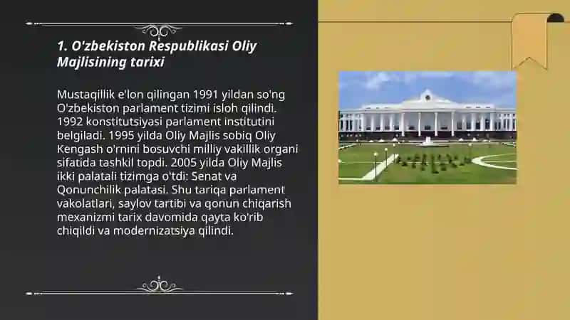 O'zbekiston Respublikasi Oliy Majlisi Tarixi 3