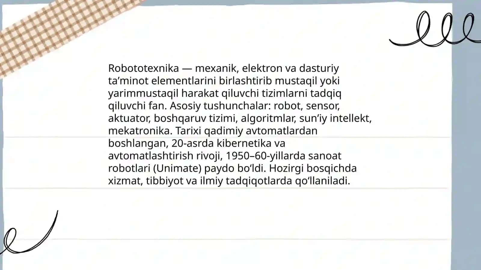 Robototexnika fanining kelib chiqishi tari va rivojlanish bosqichi 3