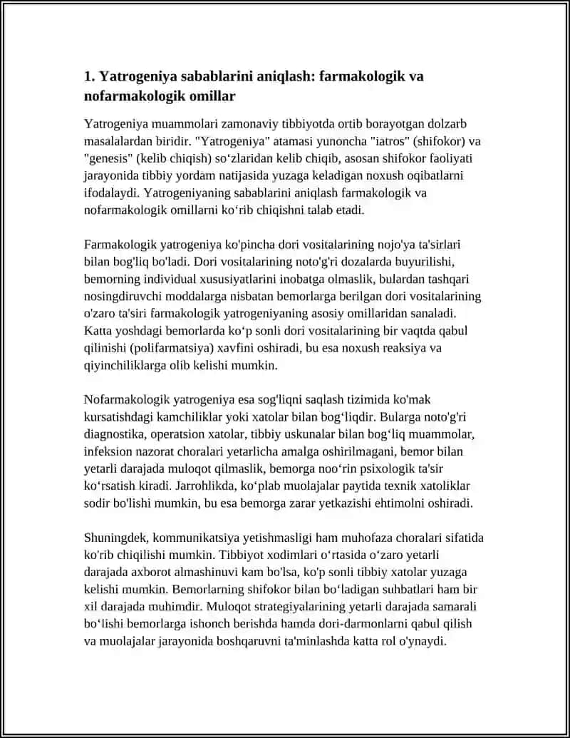 XOZIRGI ZAMON TIBBIYOTIDA YATROGENIYA MUAMMOLARI 3