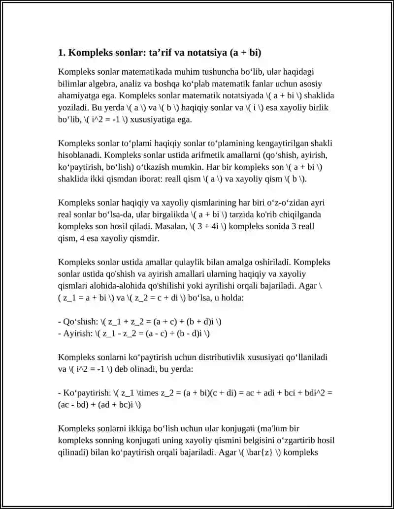KONPILEKS SONLAR VA ULAR USTIDA AMALLAR 3