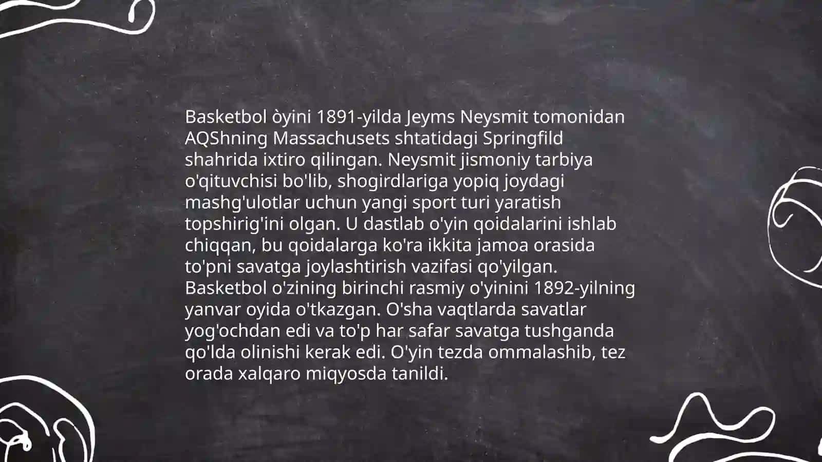 Basketbol òyining kelib chiqish tarixi va òyin qoidalari 3