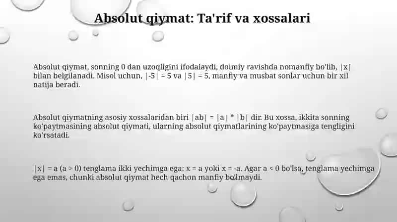 Modulli tenglamalar 3