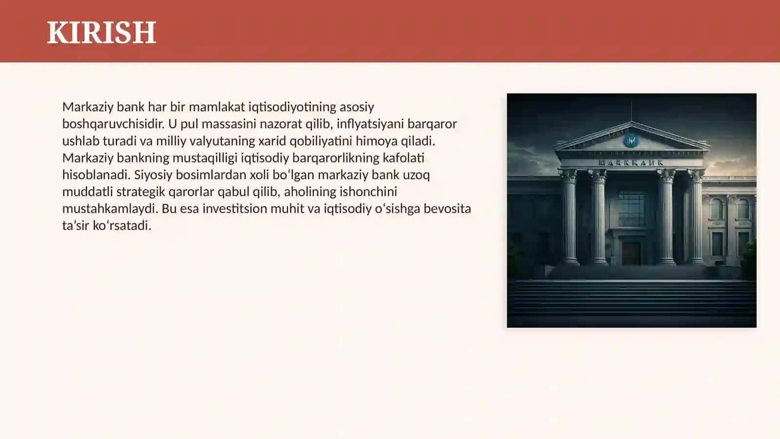 Markaziy bankning iqtisodiyotdagi roli 3