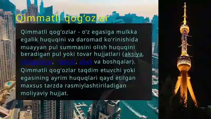 Qimmatli qog'ozlar 3