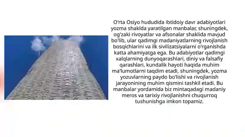 O`RTA OSIYONING IBTIDOIY DAVRI TARIXIGA OID ADABIYOTLAR 3