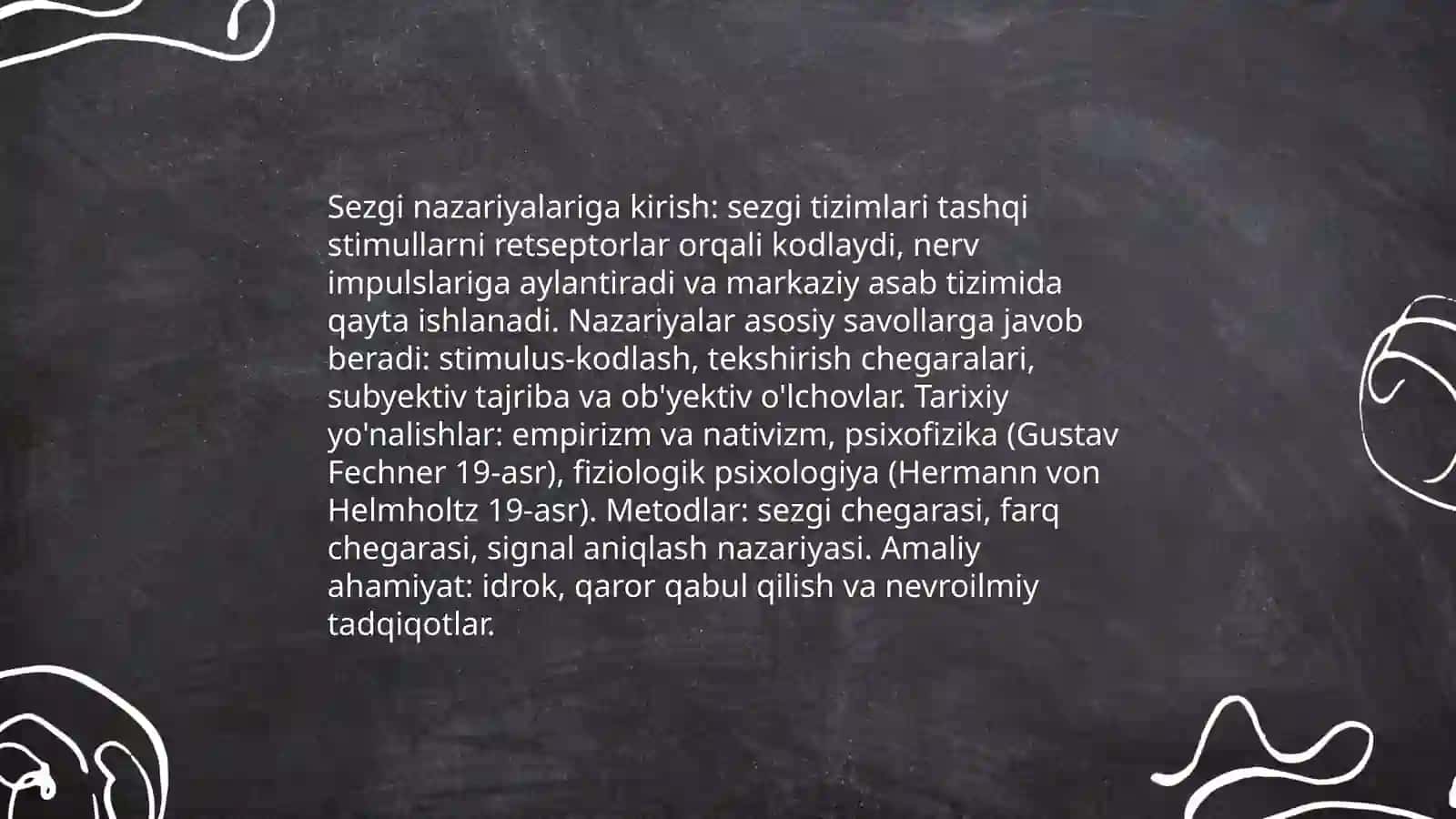 Sezgi borasidagi nazariyalar 3