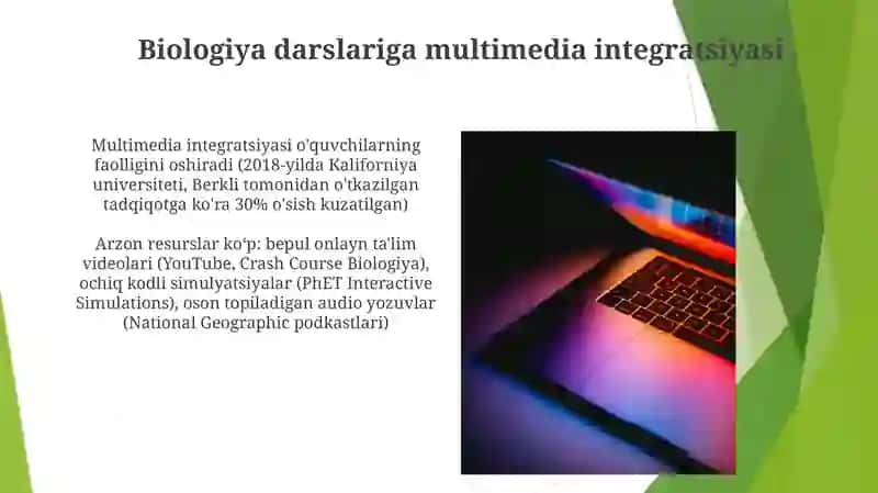 Biologiyani o'qitishda audio vidyo va kompyuter vositalaridan foydalanish 3