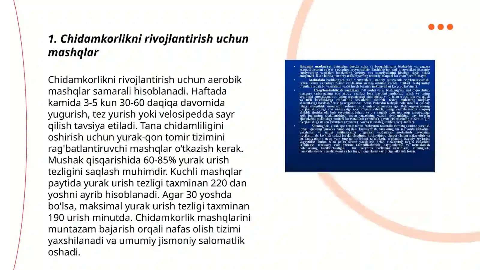 Chidamkorlikni rivojlantirish uchun mashqlar 3