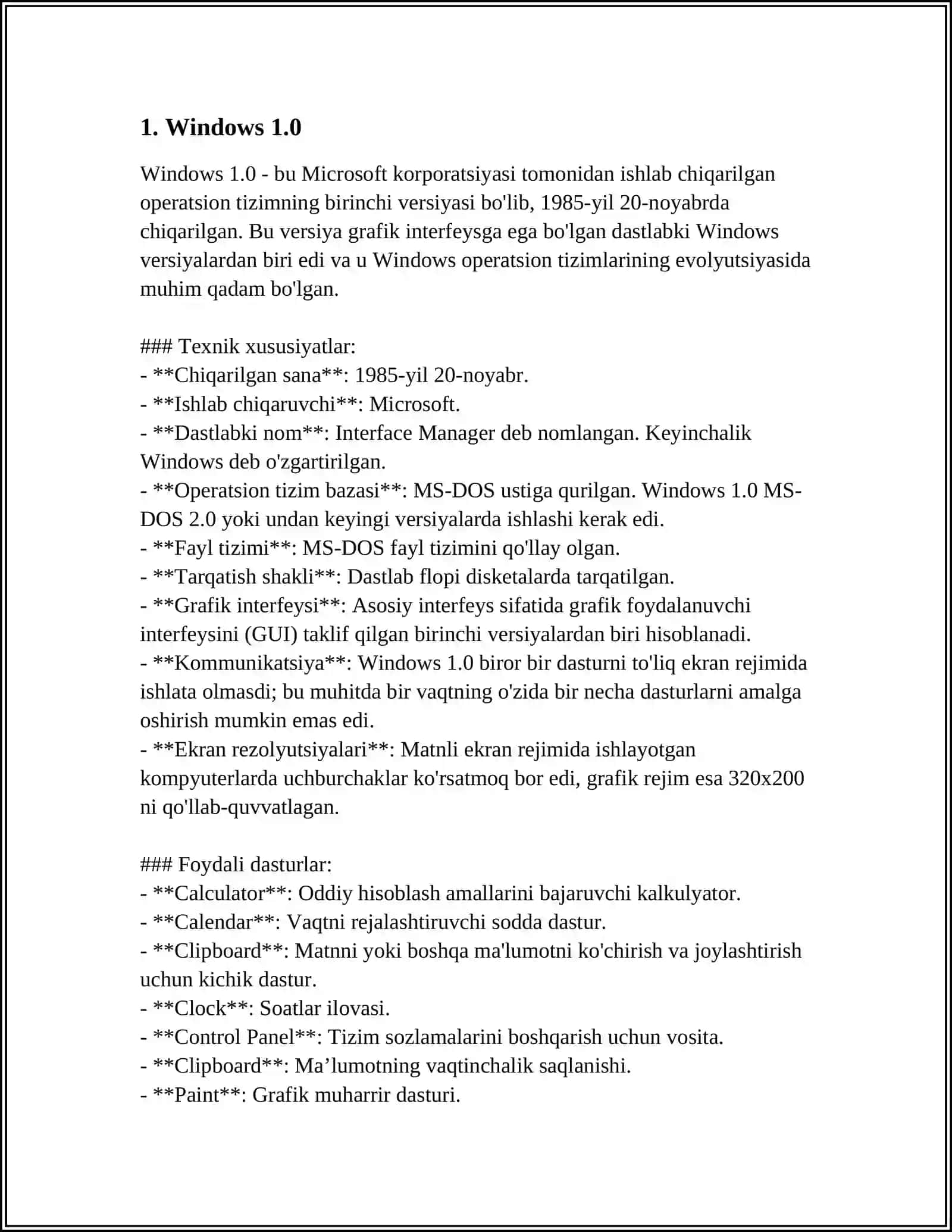 OPERATSION TIZIM TURLARI. WINDOWS OPERATSION TIZIM TURLARI 3