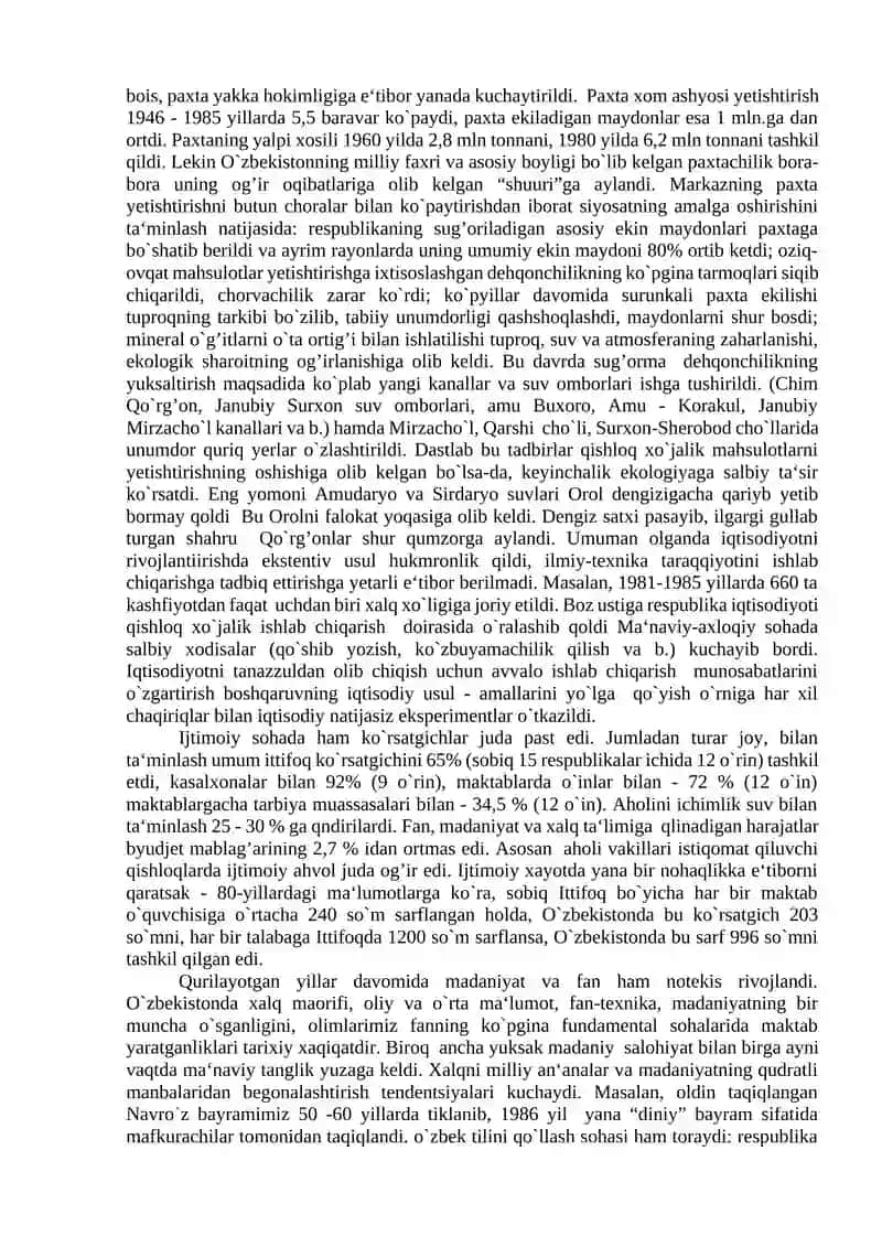 Mustaqillikka Erishish Arafasida O'zbekistondagi Ijtimoiy-Siyosiy Jarayonlar 3
