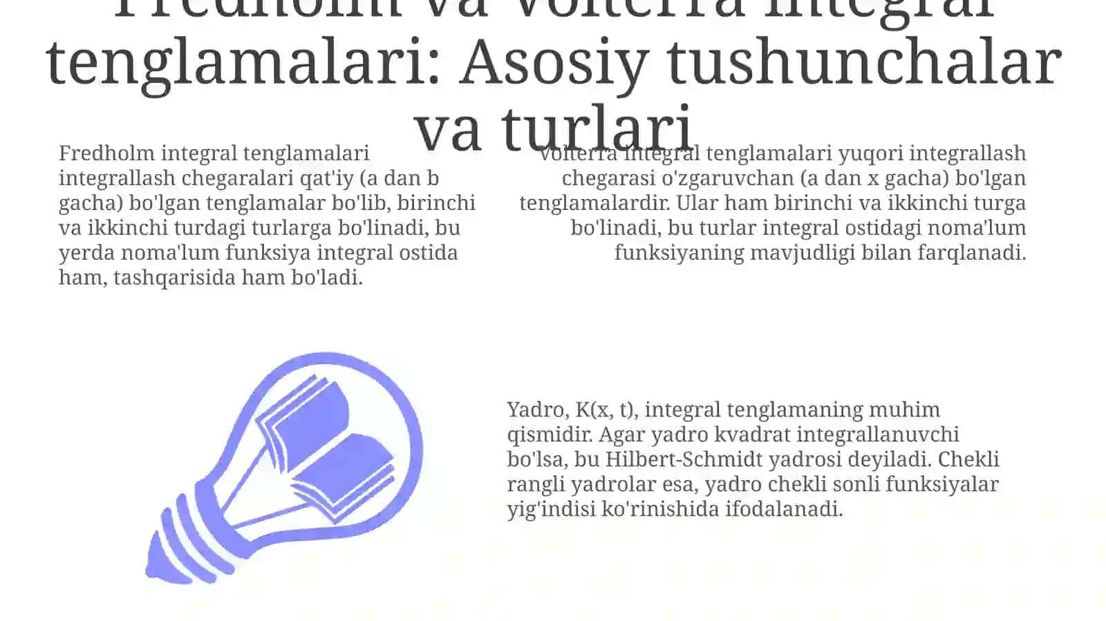 Fredgolm va volterva integral tenglamalari 3