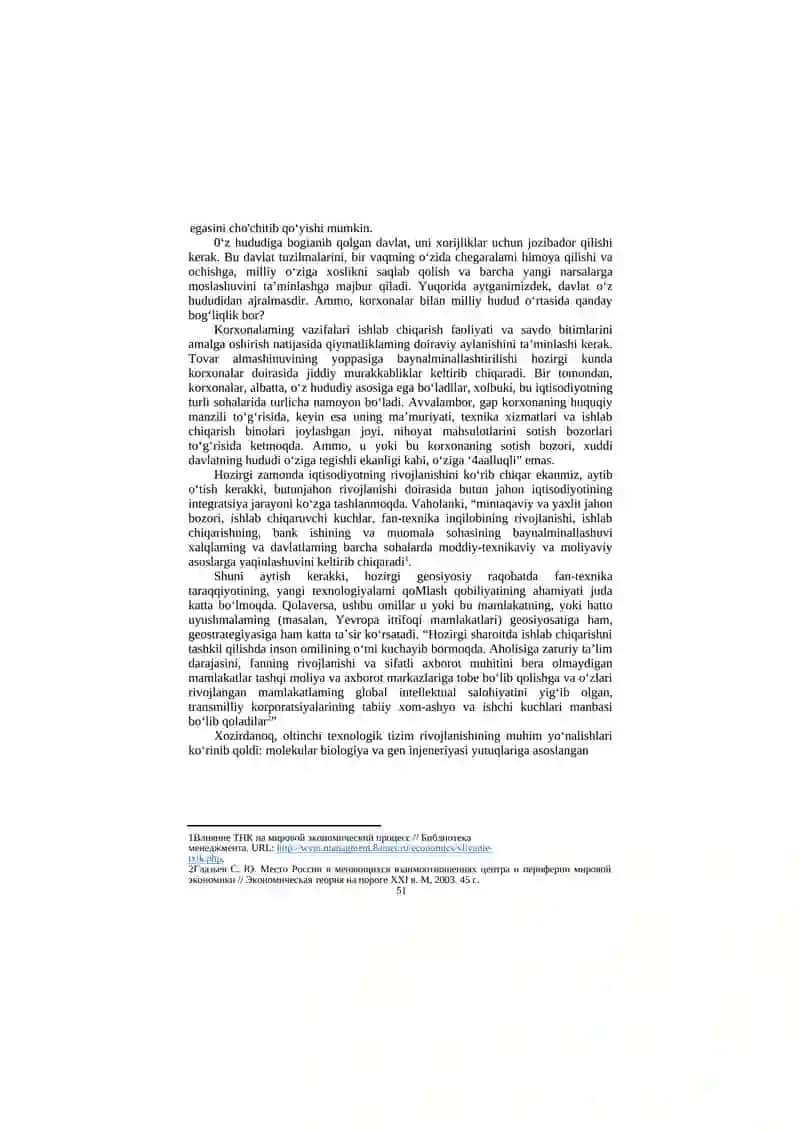 BEVOSITA INVESTITSIYALAR VA TMKLAR FAOLIYATINING IQTISODIY XAVFSIZLIKKA TA’SIRI 3
