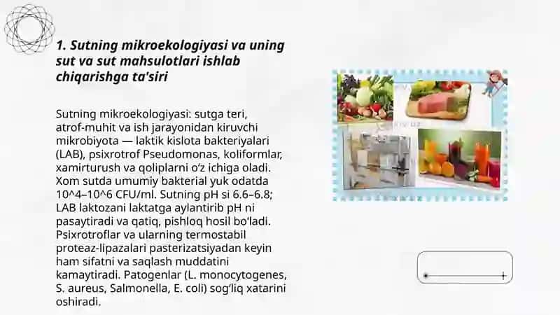 Sutning mikroekologiyasi va uning sut va sut mahsulotlari ishlab chiqarishga ta'siri 3