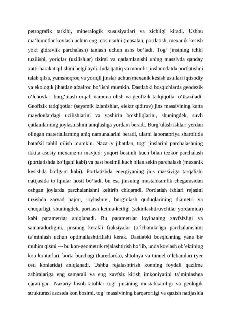 Togʻ jinslarini kesish va kovlash 3