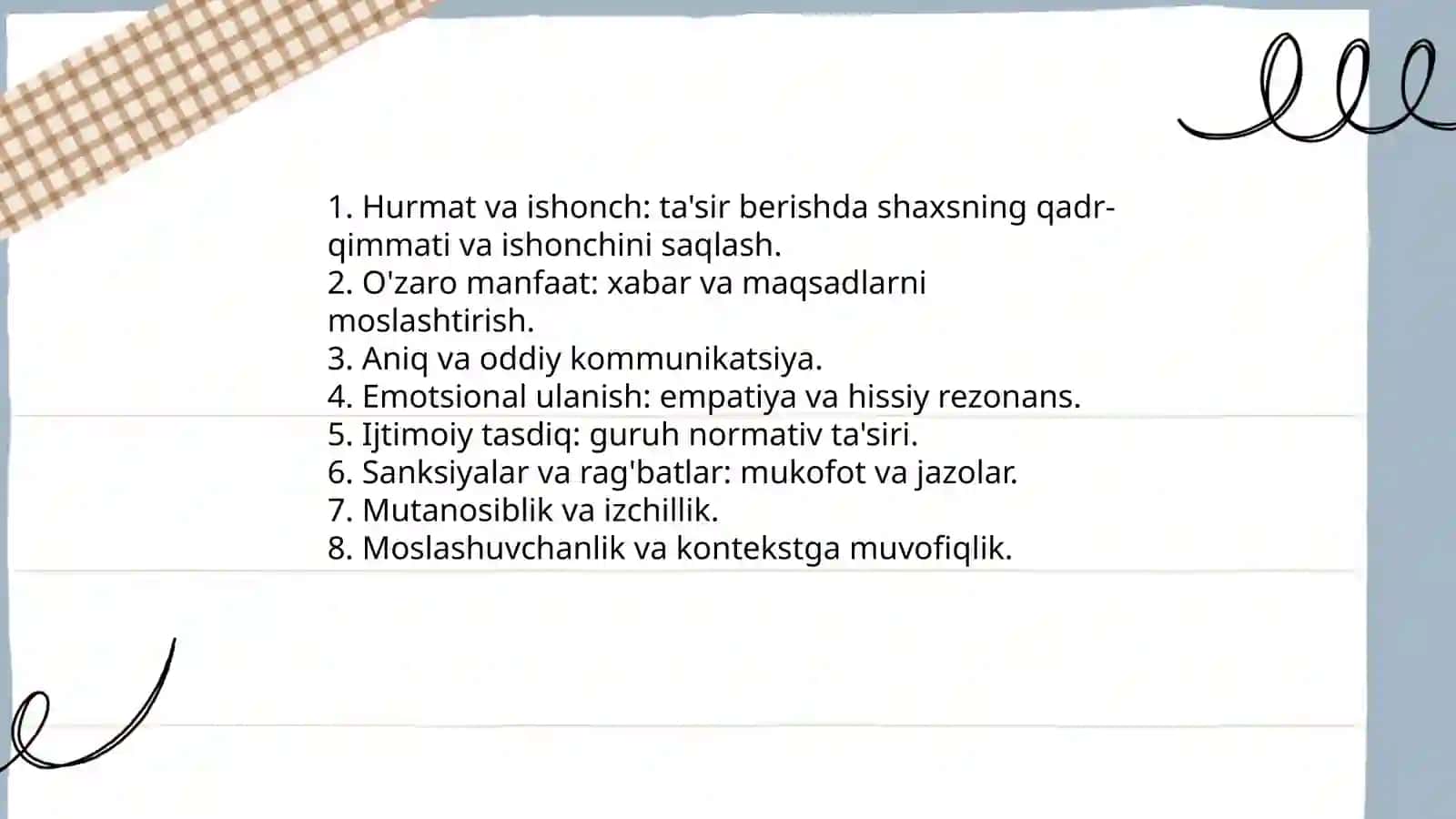 Insonga tasir qilish psixologiyasi Psixologik tasir usullari Va vositalari 3
