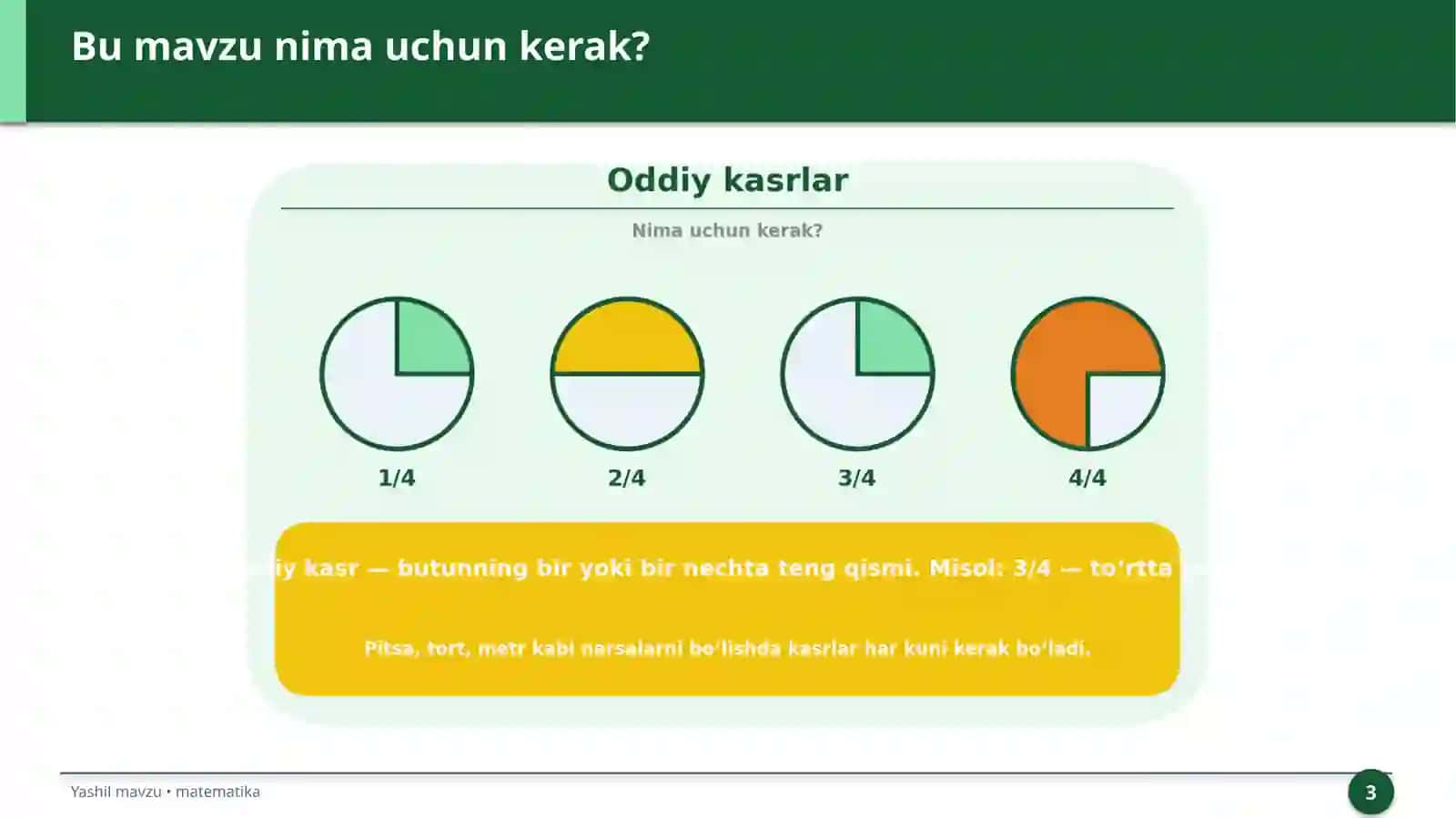 Oddiy kasrlar 3