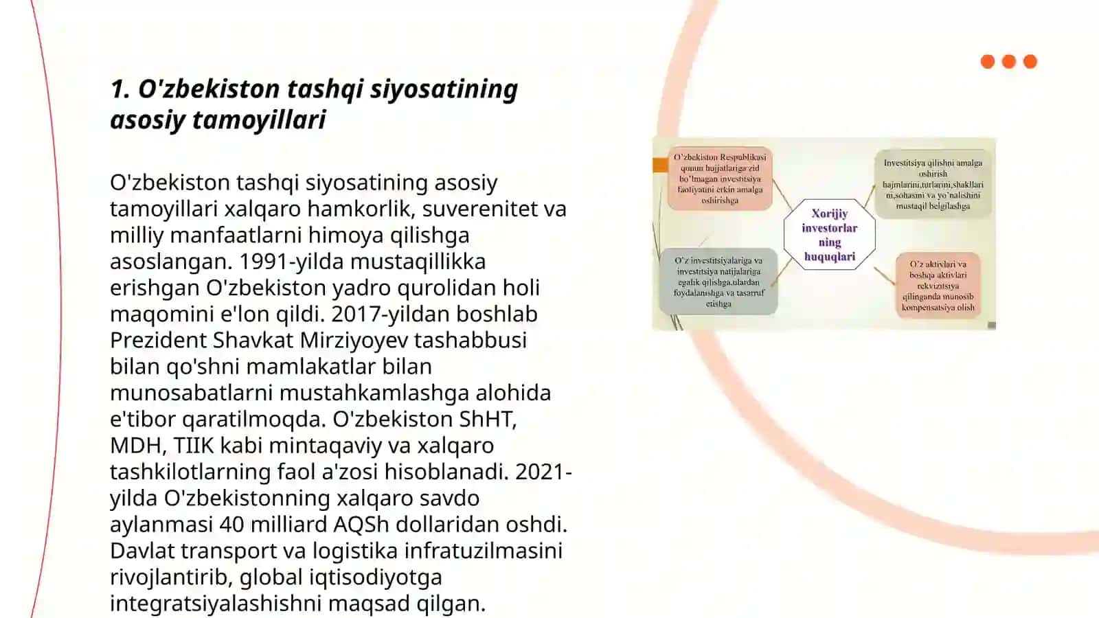 O'zbekistonning mintaqada tinchlik va barqarorlikni ta'minlash borasidagi siyosati 3