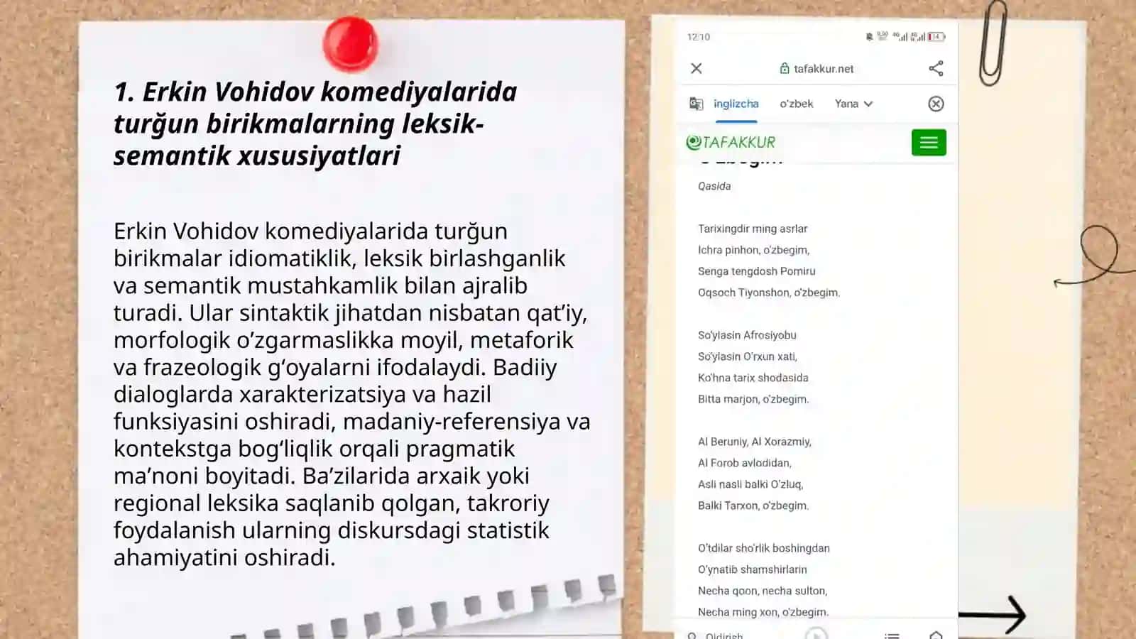 Erkin Vohidov komediyalari matnida turğun birikmalar 3