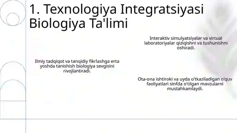 Texnologiya Integratsiyasi Biologiya Ta'limi 3