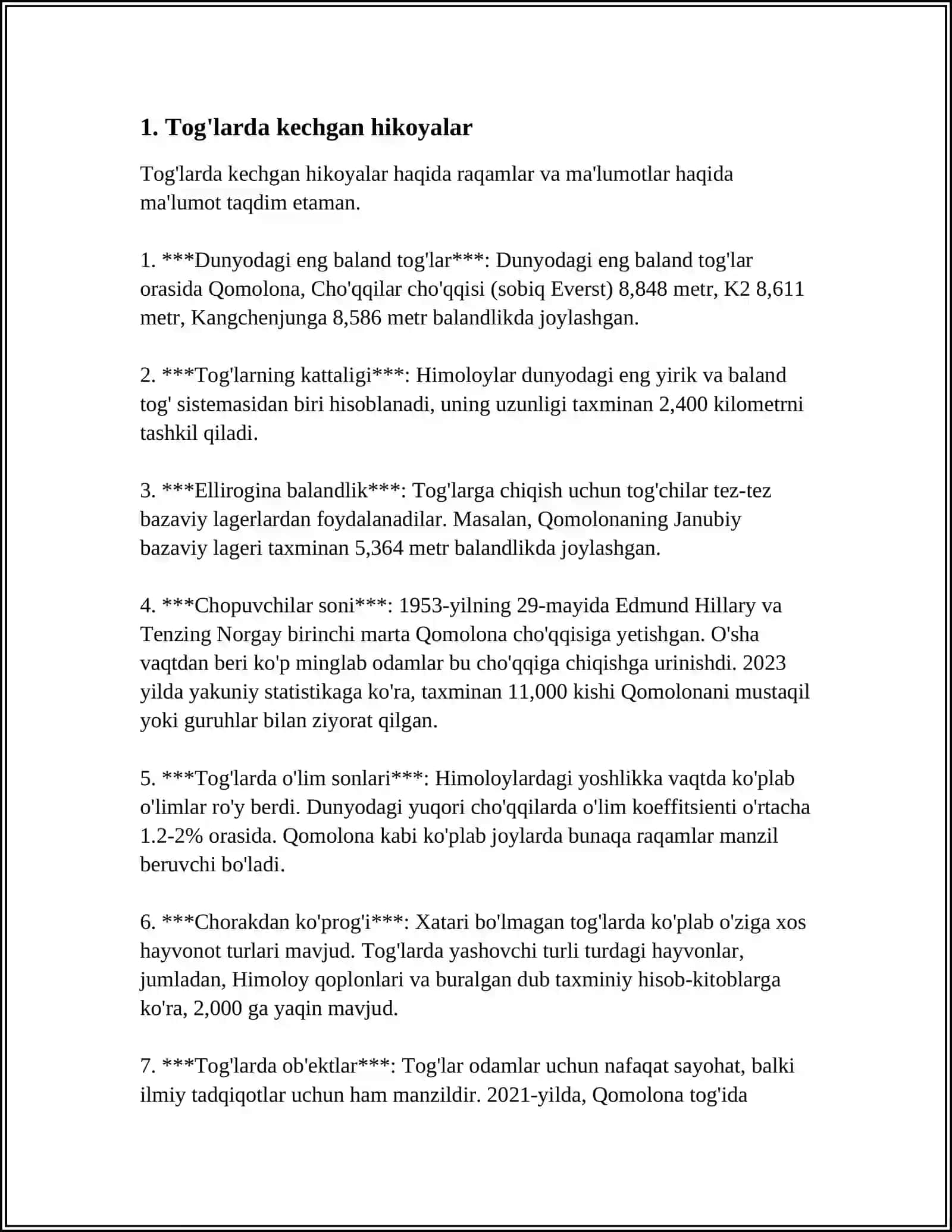 HIKEL BIREFNNING SARGUZASHTLARI REFERAT 3