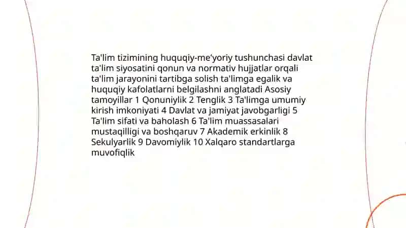 Ta’lim tizimining huquqiy-me’yoriy asoslari 3