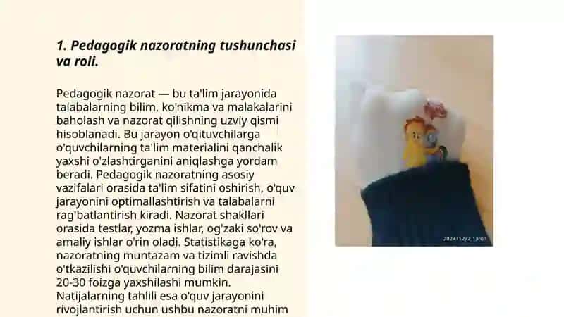 Pedagogik nazorat, ta'lim sifatini baholash 3