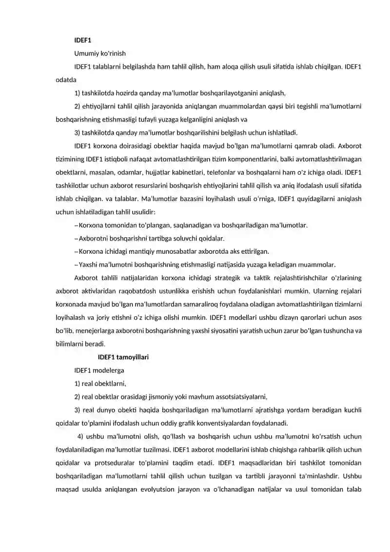 IDEF- Integrated Definition modellari 3