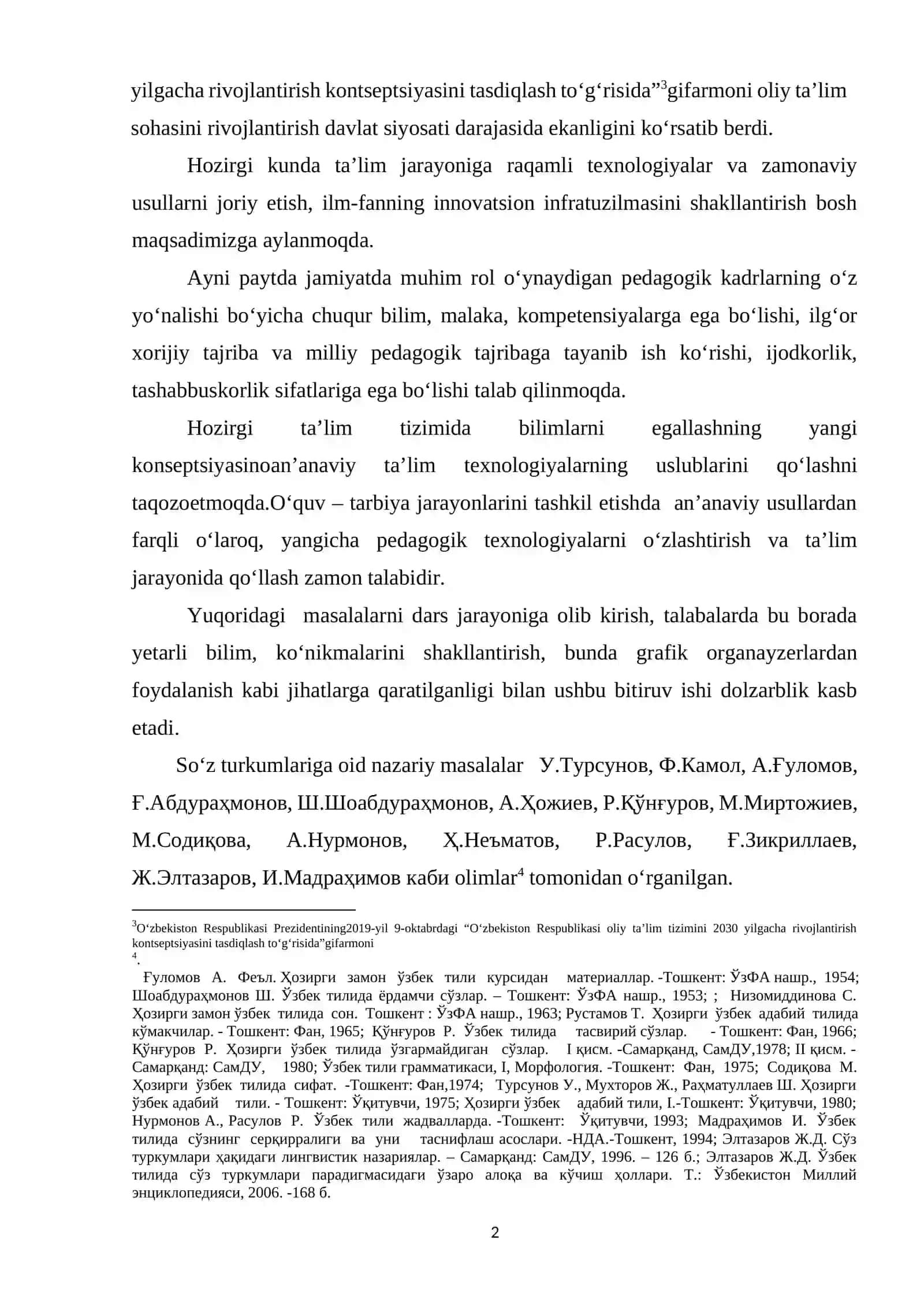 O`ZBEK TILIDA SO`Z TURKUMLARINI O`QITISHNING AMALIY ASOSLARI VA 4K MODELI 3